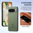 thumbnail image 3 of Designed for Google Pixel 9 / 9 Pro Classic Case, Slim Leather Luxury Business PU Non-Slip Texture Grip Shockproof Bumper Protective Phone Cover Men Women For Google Pixel 9 / 9 Pro,Green, 3 of 8