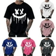 thumbnail image 3 of WREESH Halloween T-Shirts Summer Fashion Casual Men's Round Neck Printed T-Shirt Top Black, 3 of 5