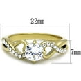 thumbnail image 2 of Luxe Jewelry Designs Women's Gold IP Stainless Steel Engagement Ring with AAA Grade Cubic Zirconia, 2 of 4