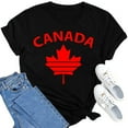 thumbnail image 4 of Wangmeiwg Womens Canada Shirts Canada Day Flag Short Sleeve Maple Leaf Tee Top Womens Summer Shirt, 4 of 4