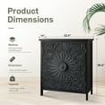 thumbnail image 6 of Alpha Joy Accent Cabinet with 2 Doors, Wood Entryway Cabinet with Flower Pattern in Wood Frame for Living Room, Dining Room, Black, 6 of 12