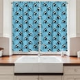 thumbnail image 2 of Ambesonne Sports Kitchen Curtains, Panda on Bicycle, 55"x45", White Black and Blue, 2 of 3
