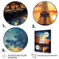 thumbnail image 3 of Designart "Eiffel Tower in the 19th Century A Vintage View II" Cityscapes Floater Framed Wall Art Living Room, 3 of 7