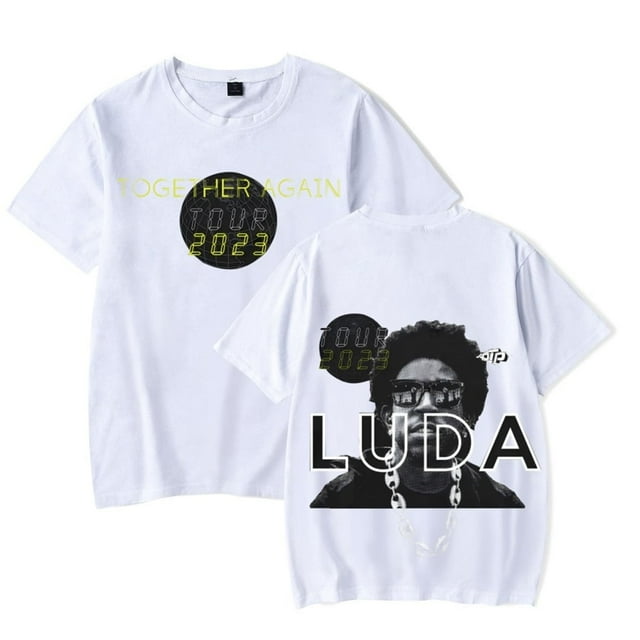 Ludacris Merch T-Shirt Summer Unisex Casual Cool Short Sleeve Rapper Printed Logo Top,XS,White