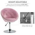thumbnail image 4 of HOMCOM Modern Makeup Vanity Chair Round Tufted Swivel Accent Chair with Chrome Frame Height Adjustable for Living Room, Bedroom Pink, 4 of 9