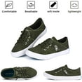thumbnail image 3 of JENN ARDOR Women's Low Top Canvas Sneakers Slip-on Elastic Belt Walking Shoes, 3 of 6
