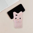 thumbnail image 4 of OULII Fuzzy Phone Case Cat Pattern Design Pink Soft Touch 1Set, 4 of 4