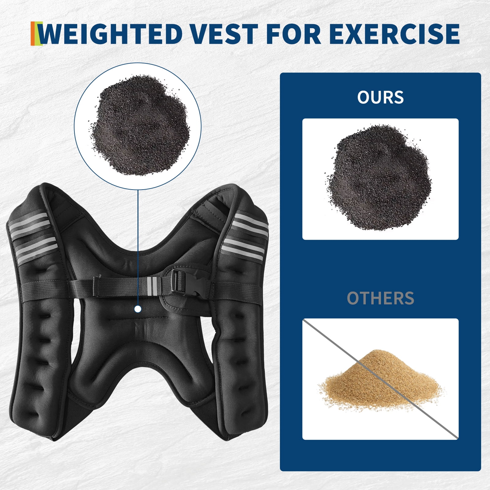 Yiwa Weighted Vest 12Lbs for Men & Women, Adjustable Weight Vest with Reflective Stripe for Running, Workouts & Strength Training