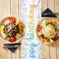 thumbnail image 1 of Luxshiny 2pcs Birthday Tablecloth White Polyester Stylish Birthday Decor For Families Graduation Ceremony, 1 of 8
