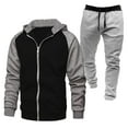 thumbnail image 3 of Letdown Men Track Suits Sets 2 Piece Outfits Plain Casual Zip up Full Sleeve Jogging Outfit For Men Workout Sports Set Sportswear (Black, XS), 3 of 3
