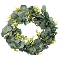 Eucalyptus Wreath Farmhouse Decor, Green Front Door Artificial Spring Summer Greenery