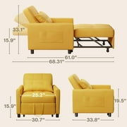 Aiho Folding Sofa Bed, Convertible Chair Bed with Pillow, Foldable Couch with Back Support for Living Room Bedroom - Dark Grey