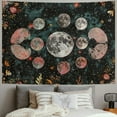 thumbnail image 2 of PRATYUS Flowers Floral Moon Phase Throw Woven Blanket with Tassel for Home Decoration Chair Couch Sofa Bed Beach Travel Picnic Cloth Tapestry Painting, 2 of 6