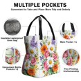 thumbnail image 3 of Pioneer Flower Drawstring Lunch Bag Women - Drawstring Lunch Bag Insulated for Work Office - Stain-Resistant Large Lunchbags for Women with Multi-Pockets, 3 of 6
