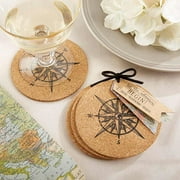 Kate Aspen Let The Journey Begin Cork Coaster (6 Sets of 4, 24 Coasters) - Perfect Table Dcor or Party Favors for Weddings, Baby Showers, Bridal Showers or Birthdays