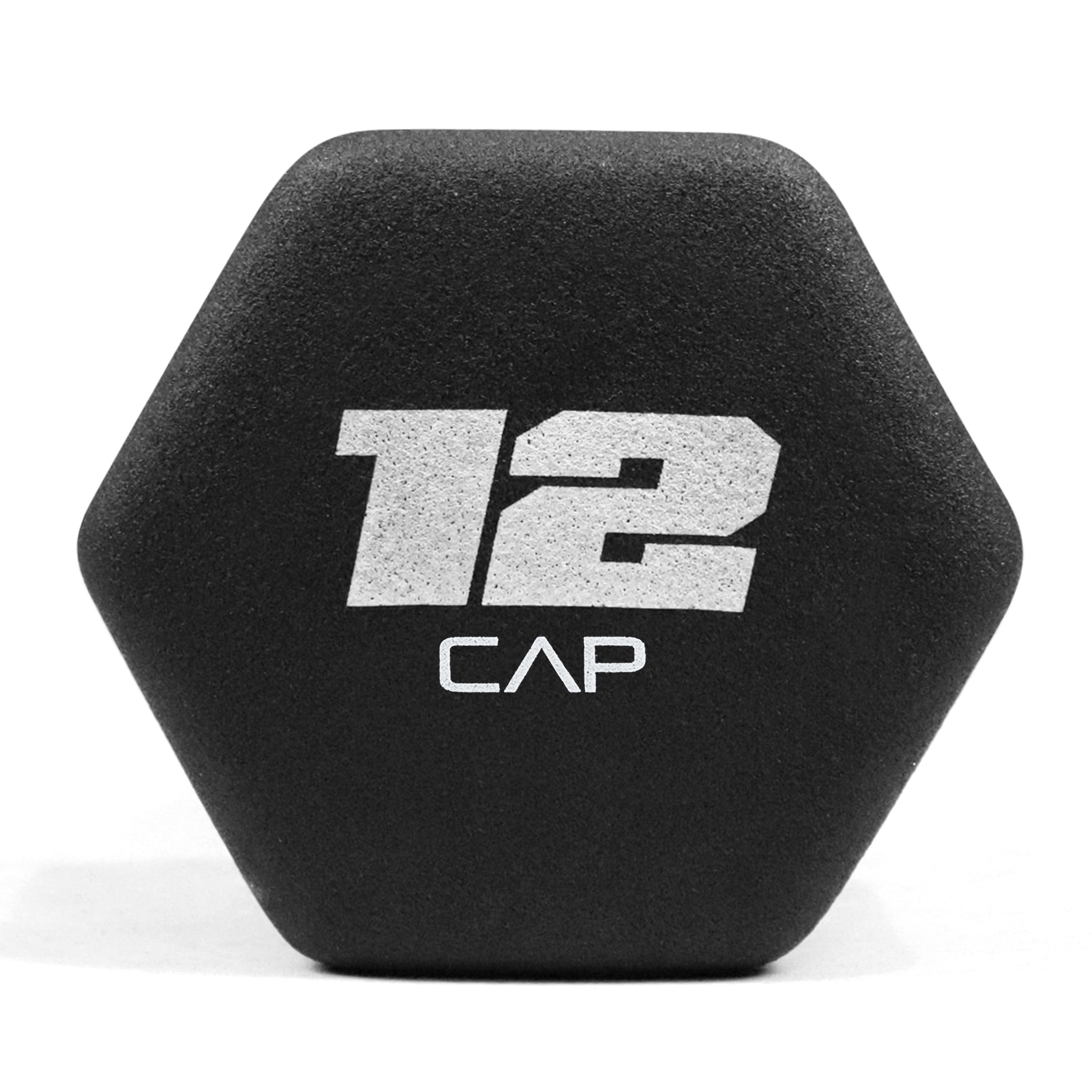 CAP, 12lb Neoprene Dumbbell, Black, Single