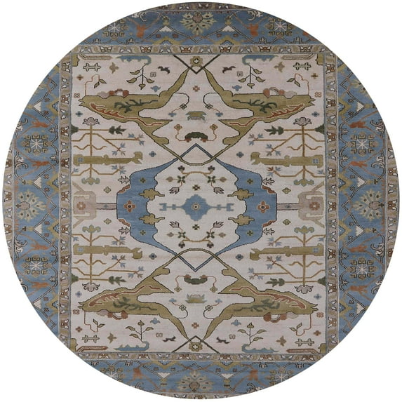 Ahgly Company Machine Washable Indoor Round Industrial Modern Carbon Gray Area Rugs, 7' Round
