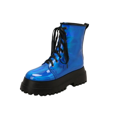 

Punk Style Fashion Trend Foreign Trade Large Comfortable Round Toe Square Heel Thick Heel Women Ankle Boots