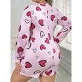 thumbnail image 2 of Plus Size Heart Printed Pajama Romper, 2 of 5