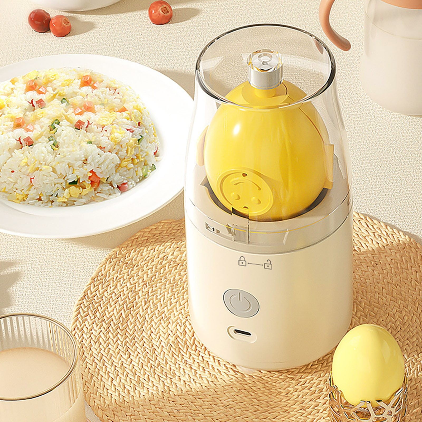 LWITHSZG Electric Egg Spinner, Eggs Yolk White Mixer, Egg Whisk