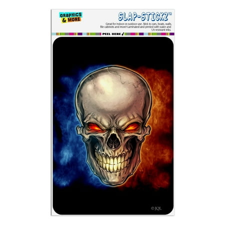 Skull Blue Red Flaming Glowing Eyes Home Business Office Sign