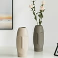 thumbnail image 3 of 9.5" H Decorative Ceramic Abstract Face Modern Statue Sculpture Flower Centerpiece Vase, 3 of 11