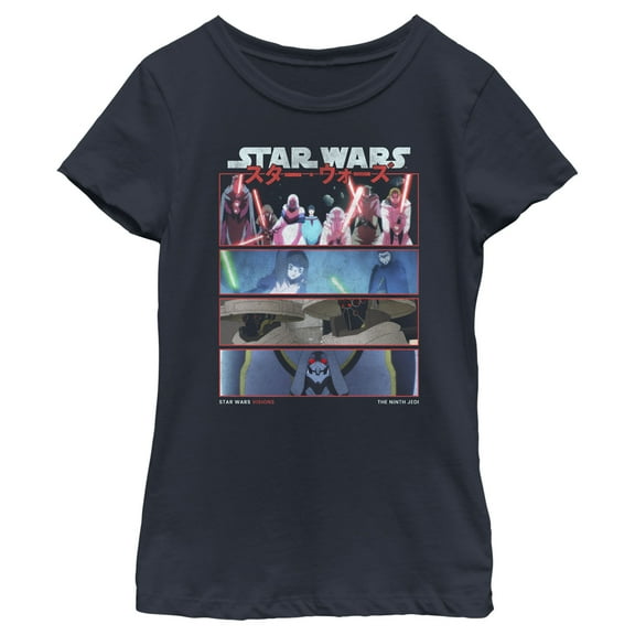 Girl's Star Wars: Visions The Ninth Jedi Graphic Tee Navy Blue X Small