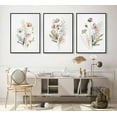 thumbnail image 4 of 3Pcs Boho Abstract Floral Canvas Wall Art Mid Century Modern Minimalist Sage Green and Black Neutral Flower Botanical Picture Wall Decor Poster Print Artwork for Living Room Bedroom Und, 4 of 7