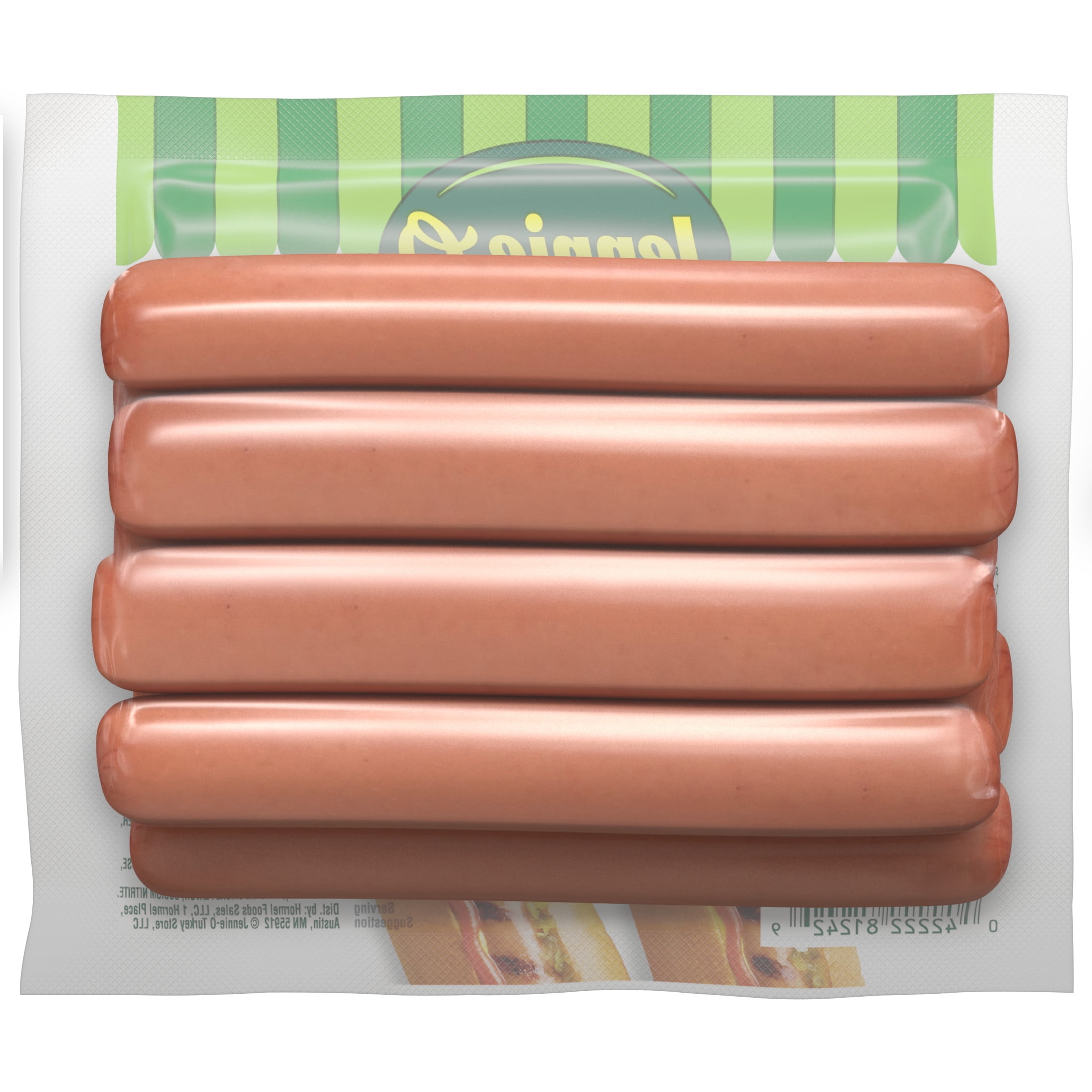 JENNIE-O Turkey Hot Dogs, *40% Less Fat (8 Turkey Franks), Refrigerated, 16 oz Plastic Package