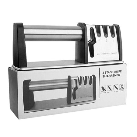 

Fovolat Knives Sharpener|Blade Sharpener for Kitchen|Knives Sharpening Tool 4-in-1 Kitchen Knives Accessories Knives Scissor Sharpener Helps Repair Restore Polish Blades
