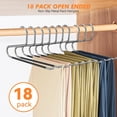 thumbnail image 2 of 18 Pack Space Saving Open Ended Metal Pant Hangers, Non Slip Jean Hangers for Men and Women, Closet Storage Organizer for Clothes Leggings Slacks Trouser Ties, 2 of 4