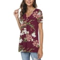 thumbnail image 2 of Anygrew Womens Summer Short Sleeve Tunic Tops Loose Fit Casual Blouses, 2 of 7