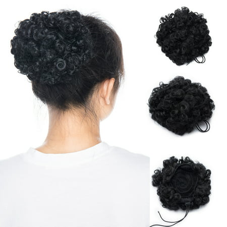 S-noilite Short Cute drawstring ponytail curly afro Puff ponytail Clip In hair extensions 1 pcs