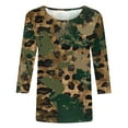 thumbnail image 5 of JTZGDY Western Shirts for Women Plus Size Ethnic Style Tops Plus Size 3/4 Lenght Sleeve Vintage Bleached Crewneck Tunic Tees Loose Oversied Graphic Tshirt Tops Multicolor#16 XL, 5 of 6