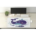 thumbnail image 2 of Whale Computer Mouse Pad, Navy Sea Theme Cartoon Big Fish with Others in Ocean Swimming Image Art, Rectangle Non-Slip Rubber Mousepad X-Large, 35" x 15", Purple Turquoise White, by Ambesonne, 2 of 2