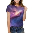 thumbnail image 5 of Frwgonr Toddler Girl T-Shirts Soft Space Tees Kids Boys Casual Tshirts Clothes Summer Tops Purple, Size 3-14 Years, 5 of 6