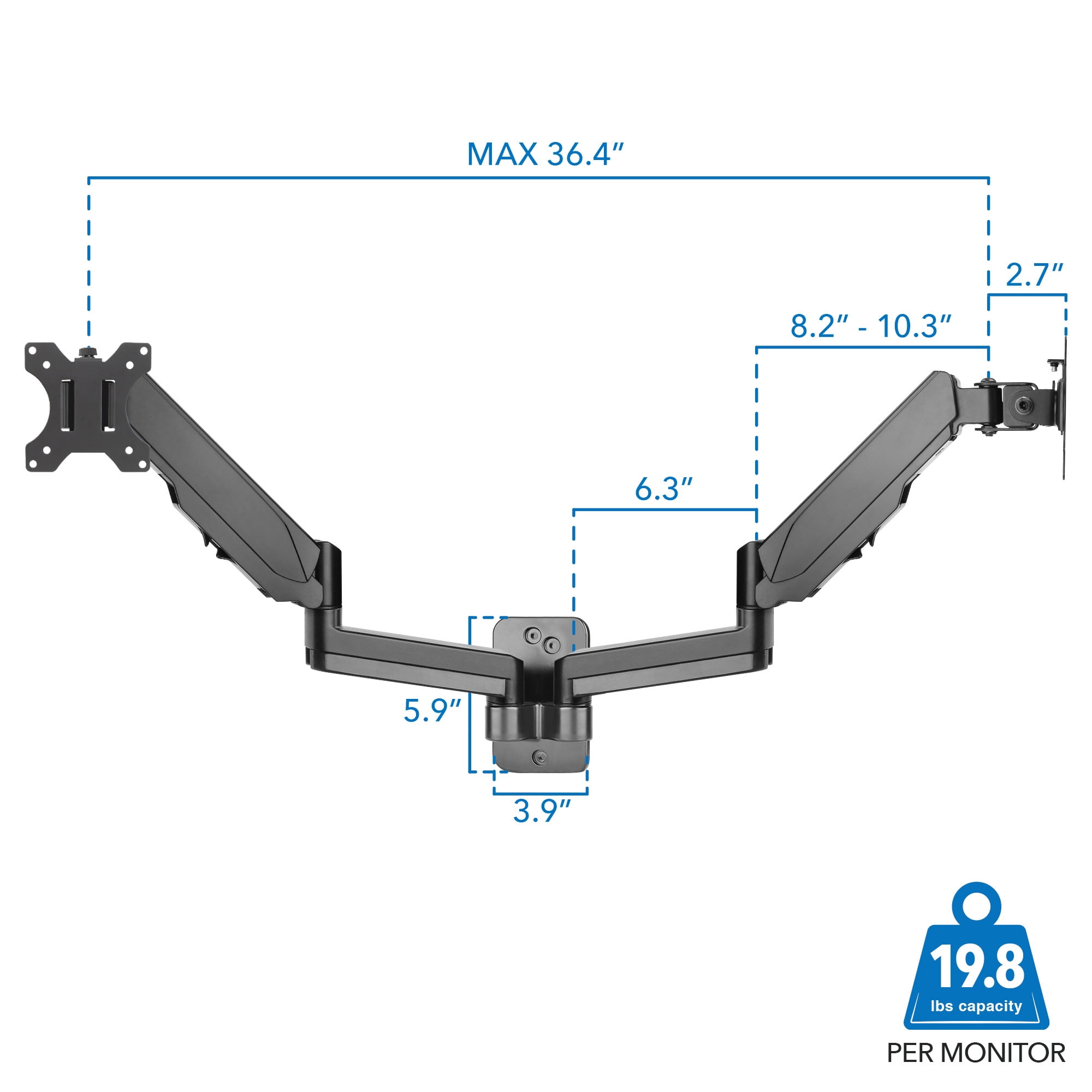 Mount-It! Dual Monitor Wall Mount | Fits 17-32 Inch Screens