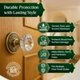thumbnail image 4 of Pair of Victorian Rosette Antique Brass Kitchen Cabinet Door Knob Rosette 2.5" Dia. Round Escutcheon Back Plate Tarnish Resistant Rose Covers Renovators Supply Pack of 4, 4 of 14