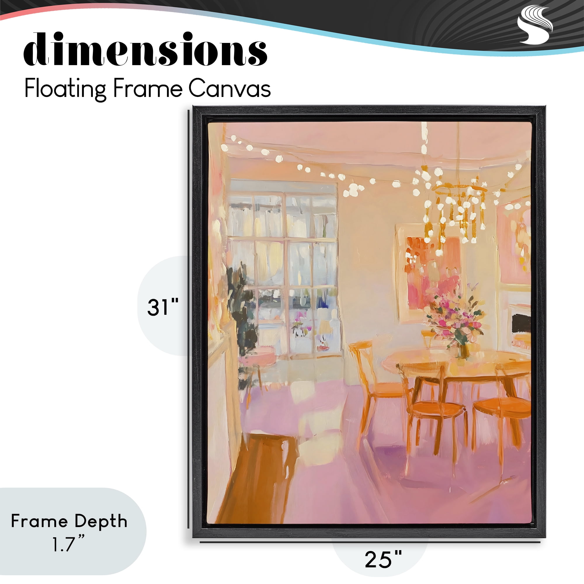 Stupell Industries Warm & Inviting Dining Room Black Framed Floater Canvas Wall Art, design by The Prints Vibe