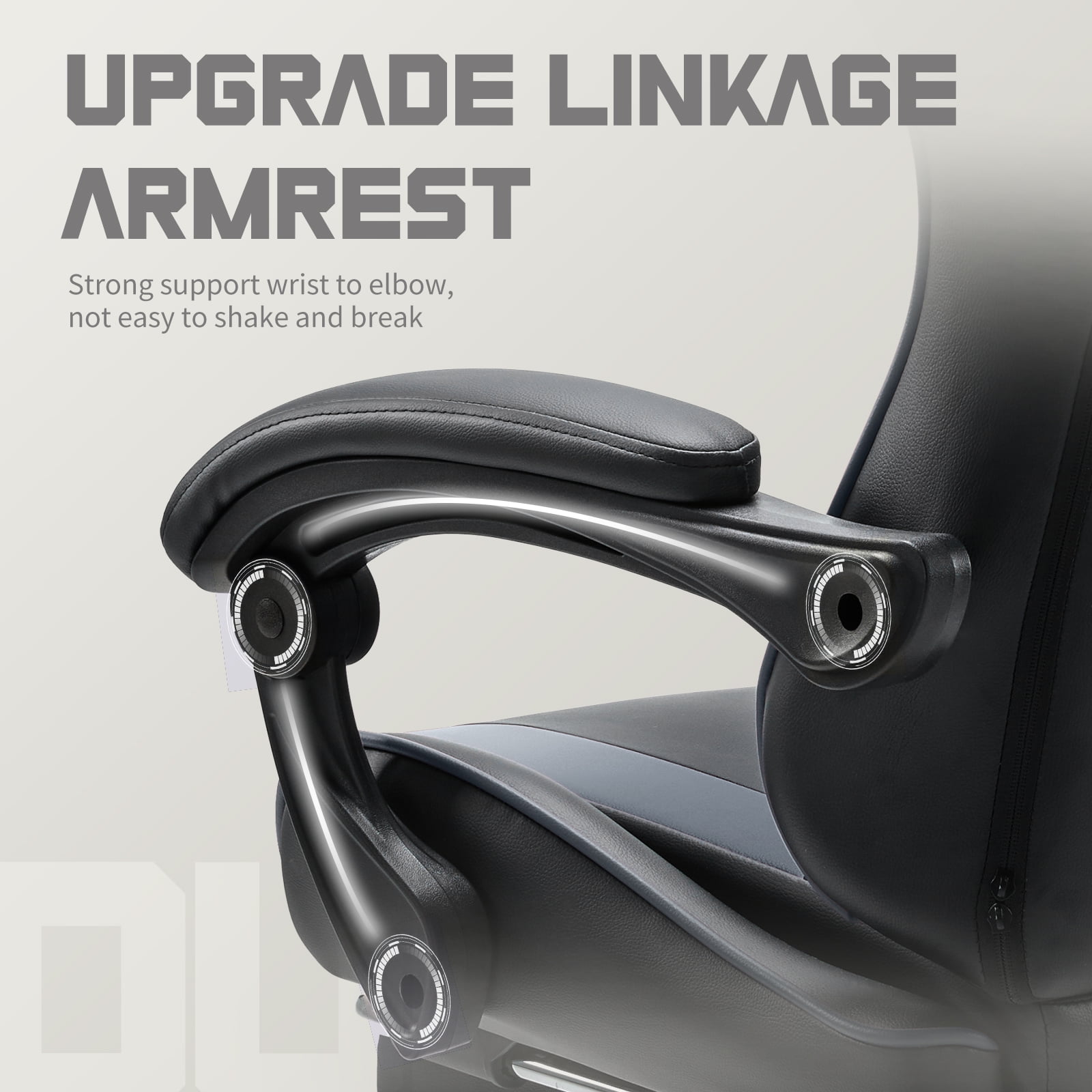 MCQ Computer Chair, Home Office Chair with Footrest and Lumbar Support for Office, Game Room, Black Gray