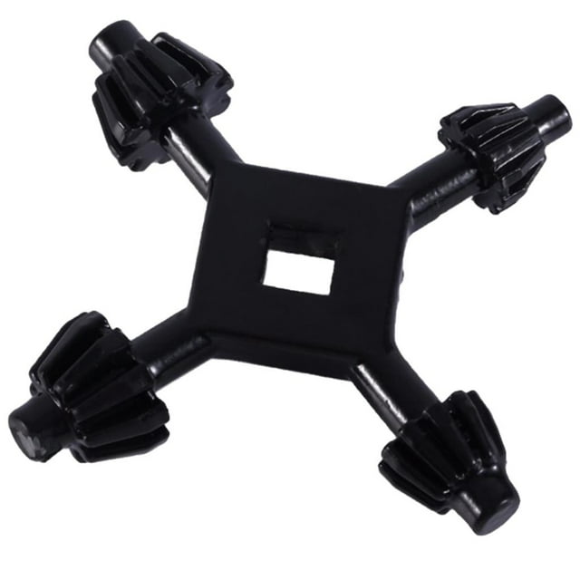 Llave multifunción de 4 vías para servicios públicos para caja de medidor de gas de agua eléctrica Llave de apertura de pequeña sala de armario (negro) DYNWAVEMX Taladro Portabrocas Llave 4 Vías