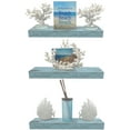 thumbnail image 1 of Sorbus Floating Shelf Set - Rustic Wood, (Green), 1 of 3