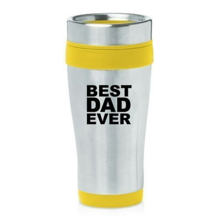 Yellow 16oz Insulated Stainless Steel Travel Mug Z2503 Best Dad