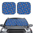 thumbnail image 2 of Kll Dinosaur Driving Windshield Sun Shade 2-Piece Foldable Car Front Window Sunshade For Most Sedans Suv Truck - Auto Sun Blocker Visor Protector Blocks Max Uv Rays - Large, 2 of 7