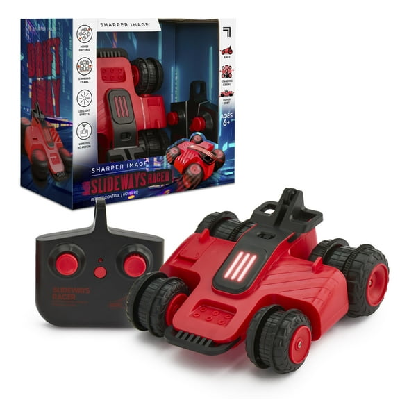 Sharper Image® Sideslider Stunt RC Car with 3 Driving Modes, 90-Degree Wheel Rotation, LED Lights, 2.4 GHz Remote Control, Age 6 