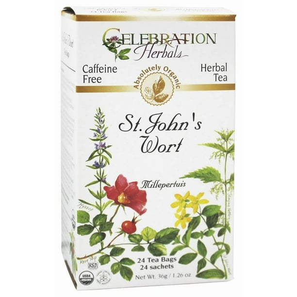 Celebration Herbals Organic St John's Wort Tea Caffeine Free 24 Herbal