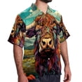 thumbnail image 2 of Yak Men's Printed Button Down Short Sleeve Casual Summer Beach Shirt - Unisex, 2 of 6