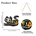 thumbnail image 2 of Anxinwu Day of the Dead Wooden Skeleton Cat Hanging Pendant - Colorful Carved Dia de los Muertos Ornament for Garden, Patio, Party, Outdoor Decor, 2 of 8
