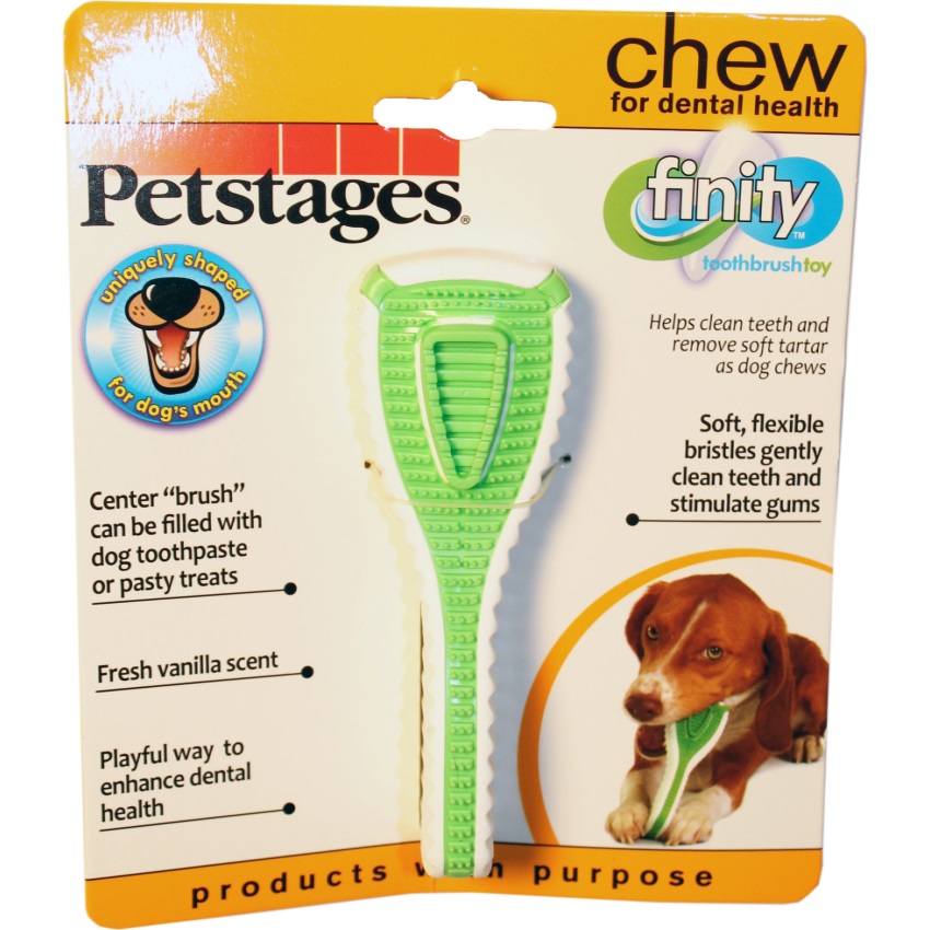 finity tooth brush dental chew dog toy green small
