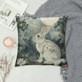 thumbnail image 2 of Nawypu Rabbit Throw Pillow Cover Watercolors Floral Moon Tree Forest Farmhouse Modern Gray Decorative Cozy Couch Outdoor Living Room Pillow Cases, 2 of 5
